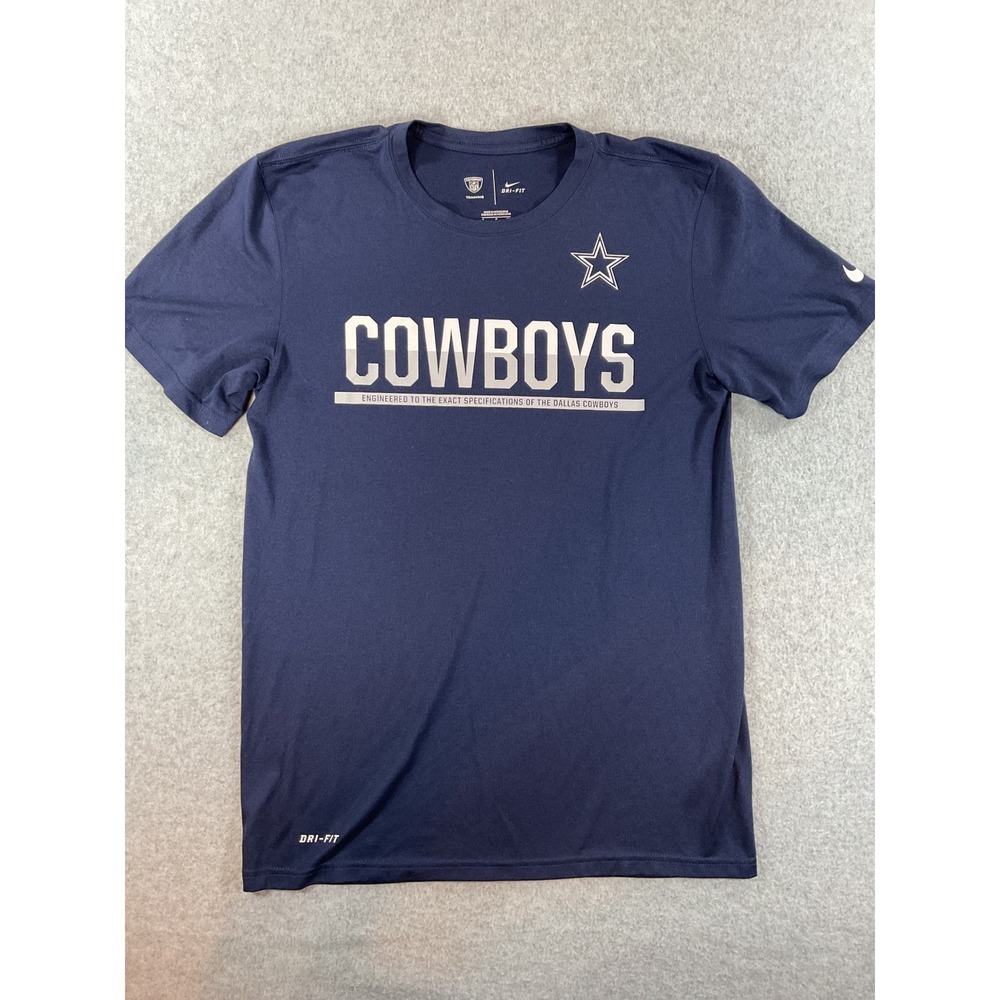Nike Dallas Cowboys NFL Training Shirt Mens Small Navy Blue Dri-FIT Tee #695